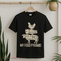 My Food Pyramid Funny Bbq Cow Pig Chicken T-Shirt thumb 2