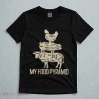 My Food Pyramid Funny Bbq Cow Pig Chicken T-Shirt thumb 5