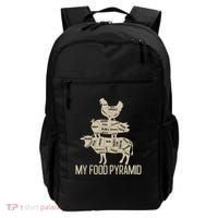 My Food Pyramid Funny Bbq Cow Pig Chicken Backpack thumb 0