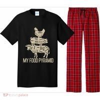My Food Pyramid Funny Bbq Cow Pig Chicken Pajama Set thumb 0