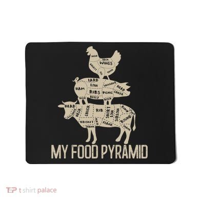 My Food Pyramid Funny Bbq Cow Pig Chicken Mousepad