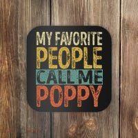 My Favorite People Call Me Poppy Funny Grandpa Coaster thumb 0