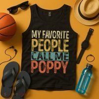 My Favorite People Call Me Poppy Funny Grandpa Tank Top thumb 4