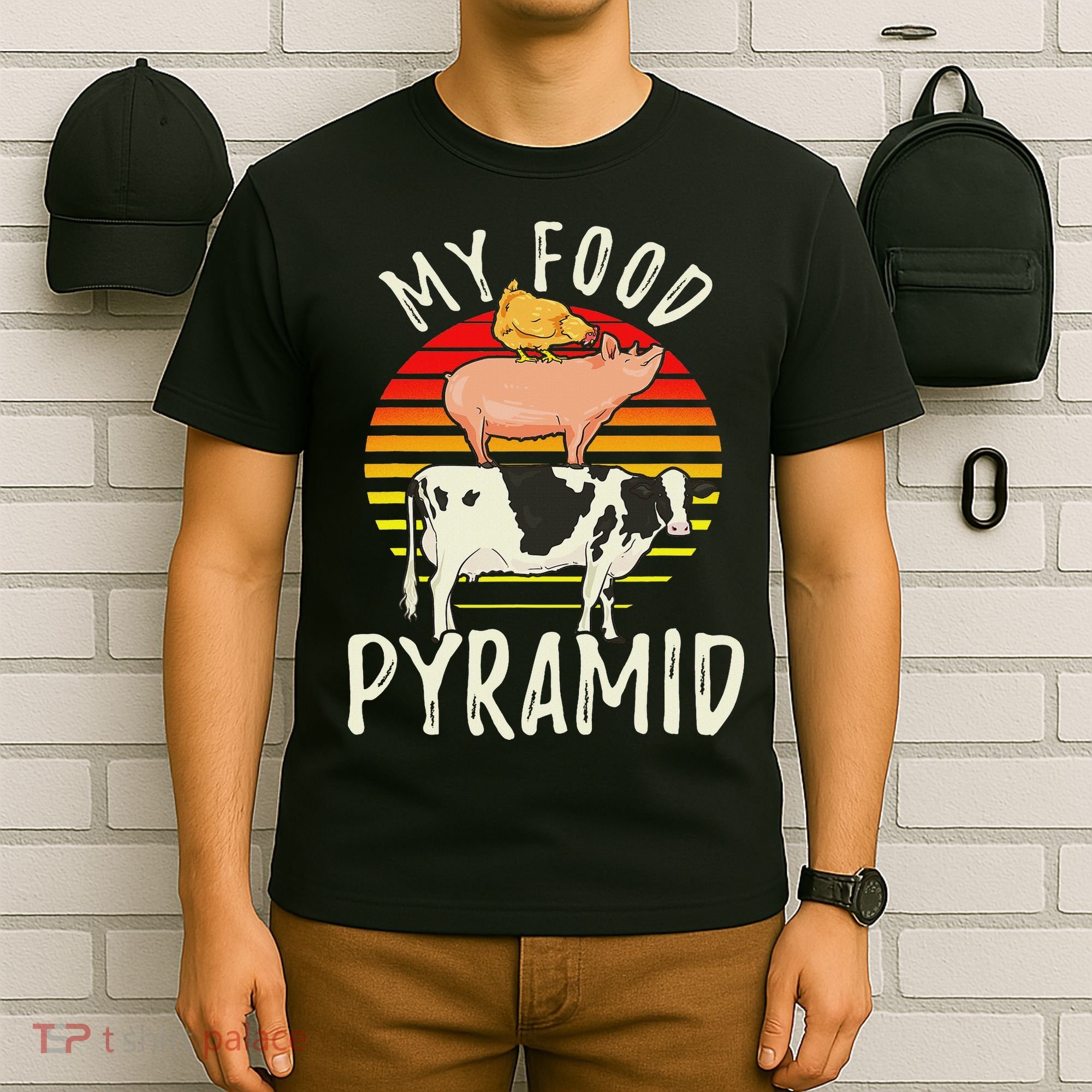 My Food Pyramid Meat Eater Carnivore Diet Food Nutrition Fun T-Shirt