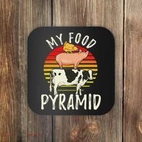 My Food Pyramid Meat Eater Carnivore Diet Food Nutrition Fun Coaster thumb 0