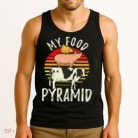 My Food Pyramid Meat Eater Carnivore Diet Food Nutrition Fun Tank Top thumb 3