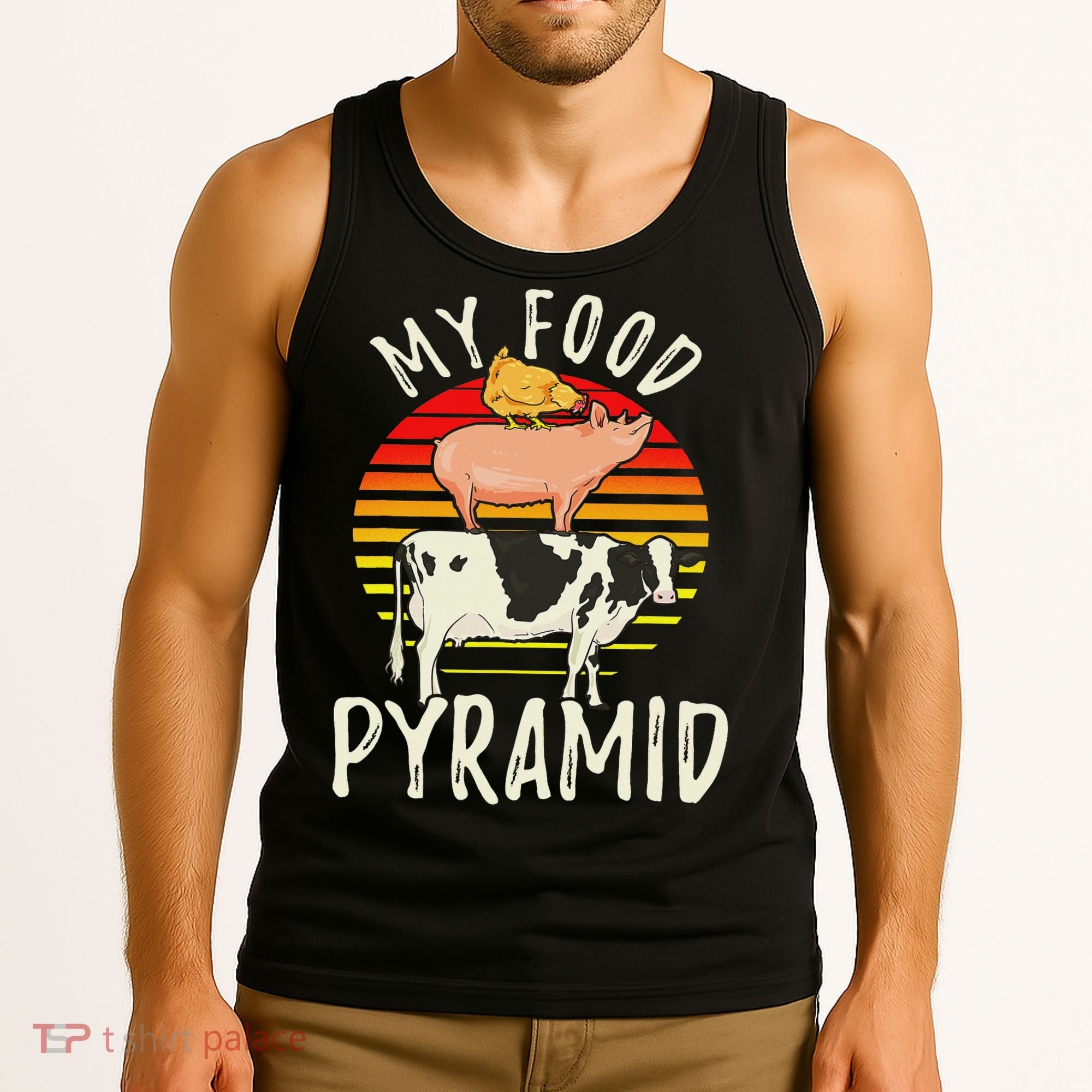 My Food Pyramid Meat Eater Carnivore Diet Food Nutrition Fun Tank Top