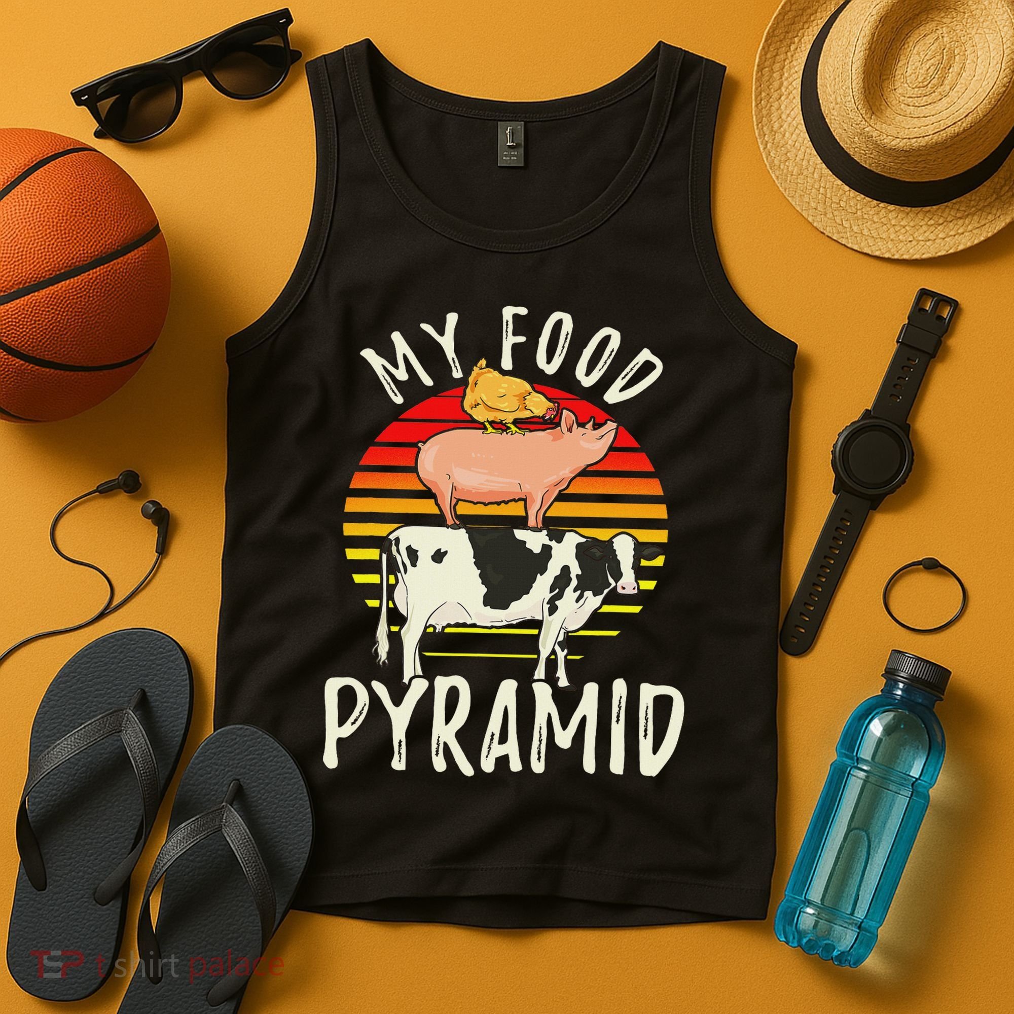 My Food Pyramid Meat Eater Carnivore Diet Food Nutrition Fun Tank Top