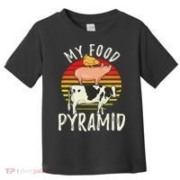 My Food Pyramid Meat Eater Carnivore Diet Food Nutrition Fun Toddler T-Shirt thumb 0