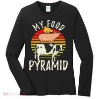 My Food Pyramid Meat Eater Carnivore Diet Food Nutrition Fun Women's Long Sleeve Shirt thumb 0