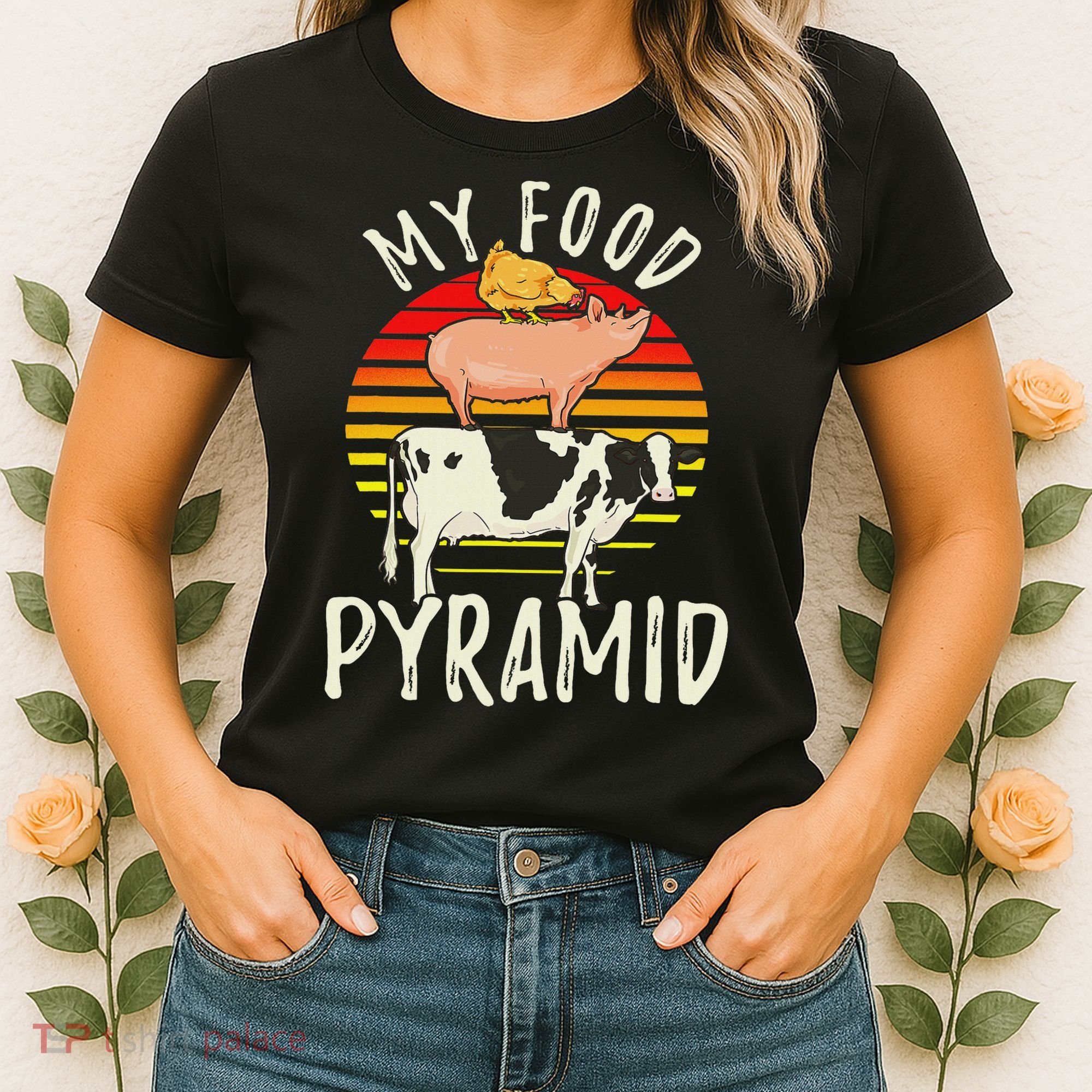 My Food Pyramid Meat Eater Carnivore Diet Food Nutrition Fun Women's T-Shirt