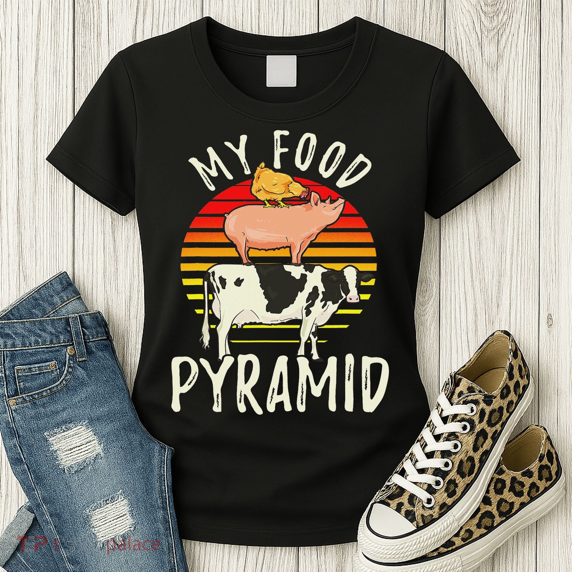My Food Pyramid Meat Eater Carnivore Diet Food Nutrition Fun Women's T-Shirt