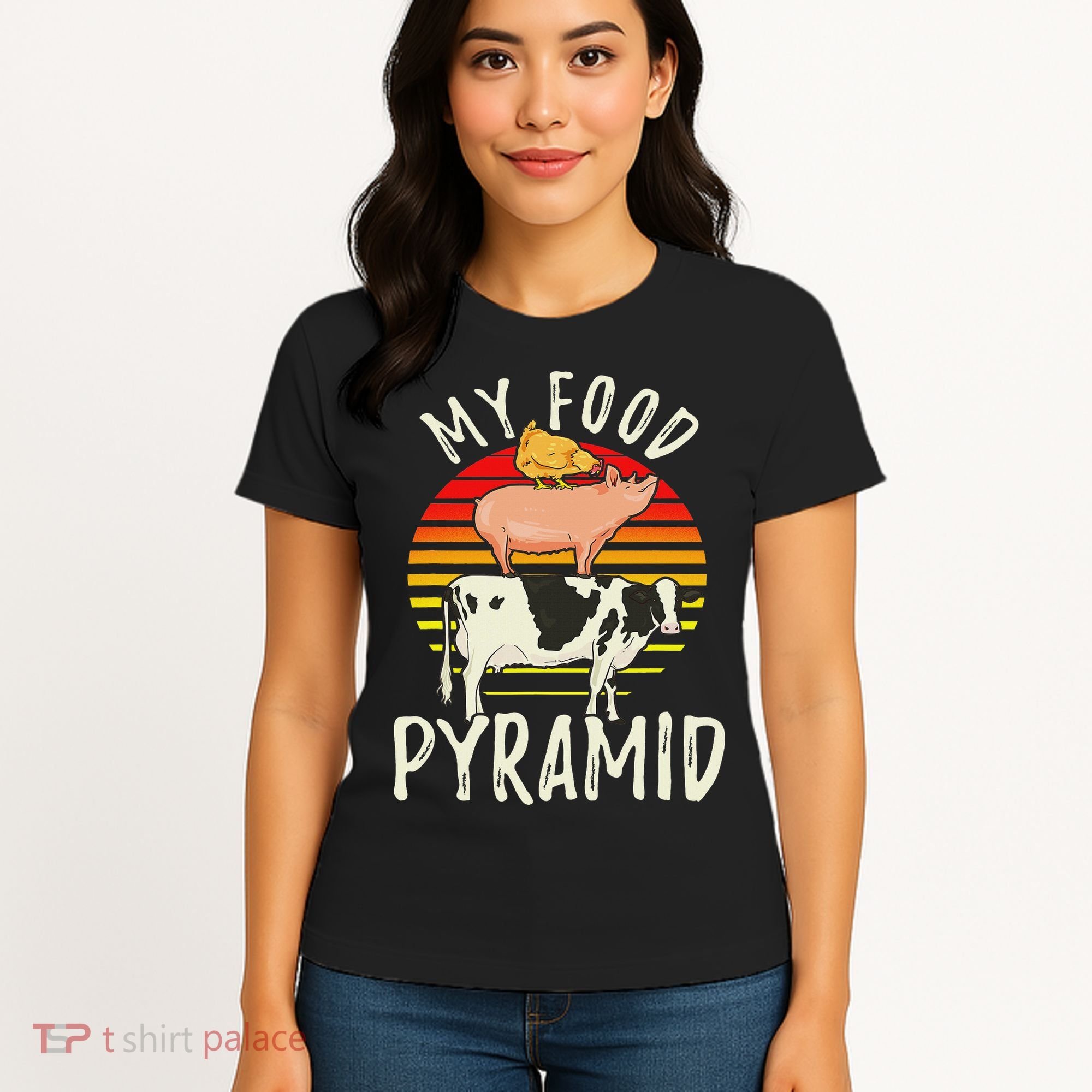 My Food Pyramid Meat Eater Carnivore Diet Food Nutrition Fun Women's T-Shirt