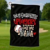 My Favorite Player Calls Me Nana Baseball Golf Towel thumb 1