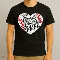 My Favorite Player Calls Me Nana Baseball Heart Cute Grandma T-Shirt thumb 3