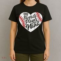 My Favorite Player Calls Me Nana Baseball Heart Cute Grandma T-Shirt thumb 4