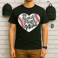 My Favorite Player Calls Me Nana Baseball Heart Cute Grandma T-Shirt thumb 6