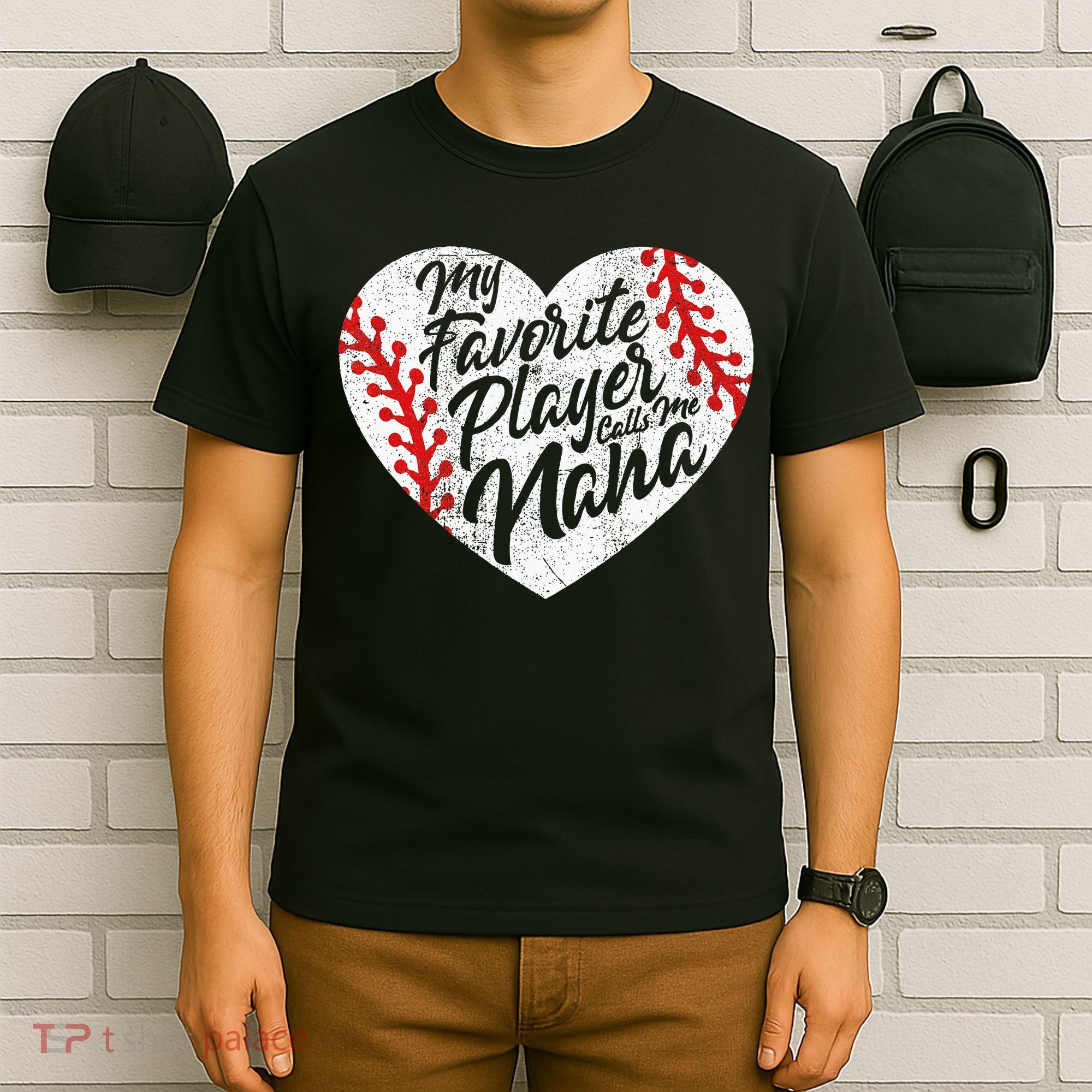 My Favorite Player Calls Me Nana Baseball Heart Cute Grandma T-Shirt