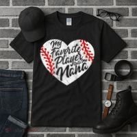 My Favorite Player Calls Me Nana Baseball Heart Cute Grandma Tall T-Shirt thumb 3