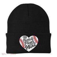 My Favorite Player Calls Me Nana Baseball Heart Cute Grandma Beanie thumb 0