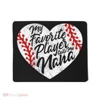 My Favorite Player Calls Me Nana Baseball Heart Cute Grandma Mousepad thumb 0
