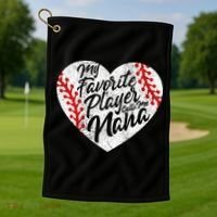 My Favorite Player Calls Me Nana Baseball Heart Cute Grandma Golf Towel thumb 1