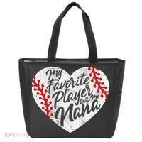 My Favorite Player Calls Me Nana Baseball Heart Cute Grandma Tote Bag thumb 0