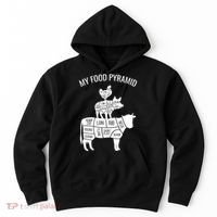 My Food Pyramid Funny Carnivore Cow Pig Chicken Hoodie thumb 0