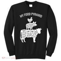 My Food Pyramid Funny Carnivore Cow Pig Chicken Sweatshirt thumb 0