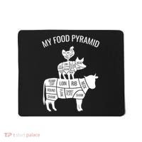 My Food Pyramid Funny Carnivore Cow Pig Chicken Mousepad thumb 0