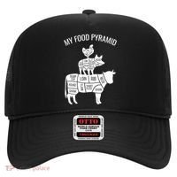 My Food Pyramid Funny Carnivore Cow Pig Chicken Hat thumb 0
