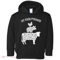 My Food Pyramid Funny Carnivore Cow Pig Chicken Toddler Hoodie thumb 0