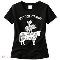 My Food Pyramid Funny Carnivore Cow Pig Chicken Women's T-Shirt thumb 0