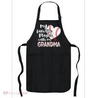 My Favorite Player Calls Me Grandma Funny Baseball Grandma Apron thumb 0