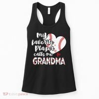 My Favorite Player Calls Me Grandma Funny Baseball Grandma Women's Tank Top thumb 0