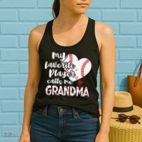 My Favorite Player Calls Me Grandma Funny Baseball Grandma Women's Tank Top thumb 2