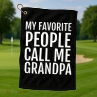 My Favorite People Call Me Grandpa Golf Towel thumb 1