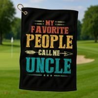 My Favorite People Call Me Uncle Funny Fathers Day Golf Towel thumb 1