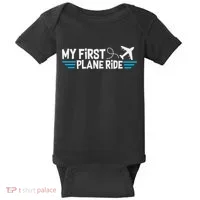My First Plane Ride My 1st Flight Airplane Baby Bodysuit thumb 0