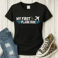 My First Plane Ride My 1st Flight Airplane Women's T-Shirt thumb 3