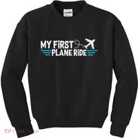My First Plane Ride My 1st Flight Airplane Kids Sweatshirt thumb 0