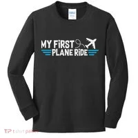 My First Plane Ride My 1st Flight Airplane Kids Long Sleeve Shirt thumb 0