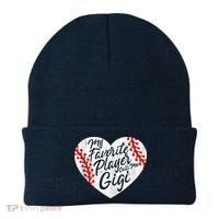 My Favorite Player Calls Me Gigi Baseball Heart Cute Grandma Beanie thumb 0
