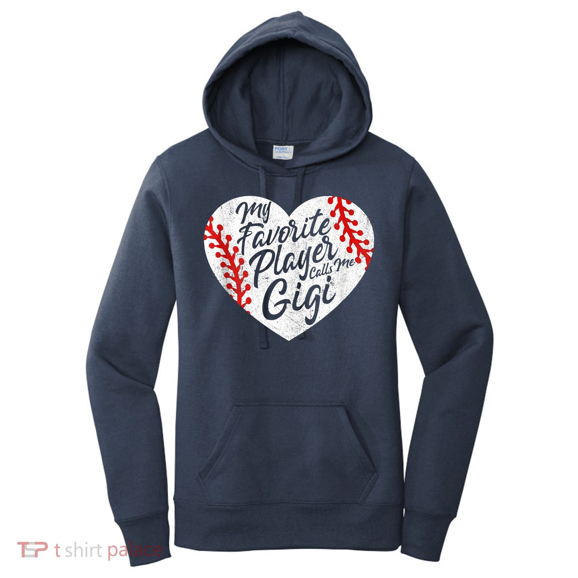 My Favorite Player Calls Me Gigi Baseball Heart Cute Grandma Women's Hoodie