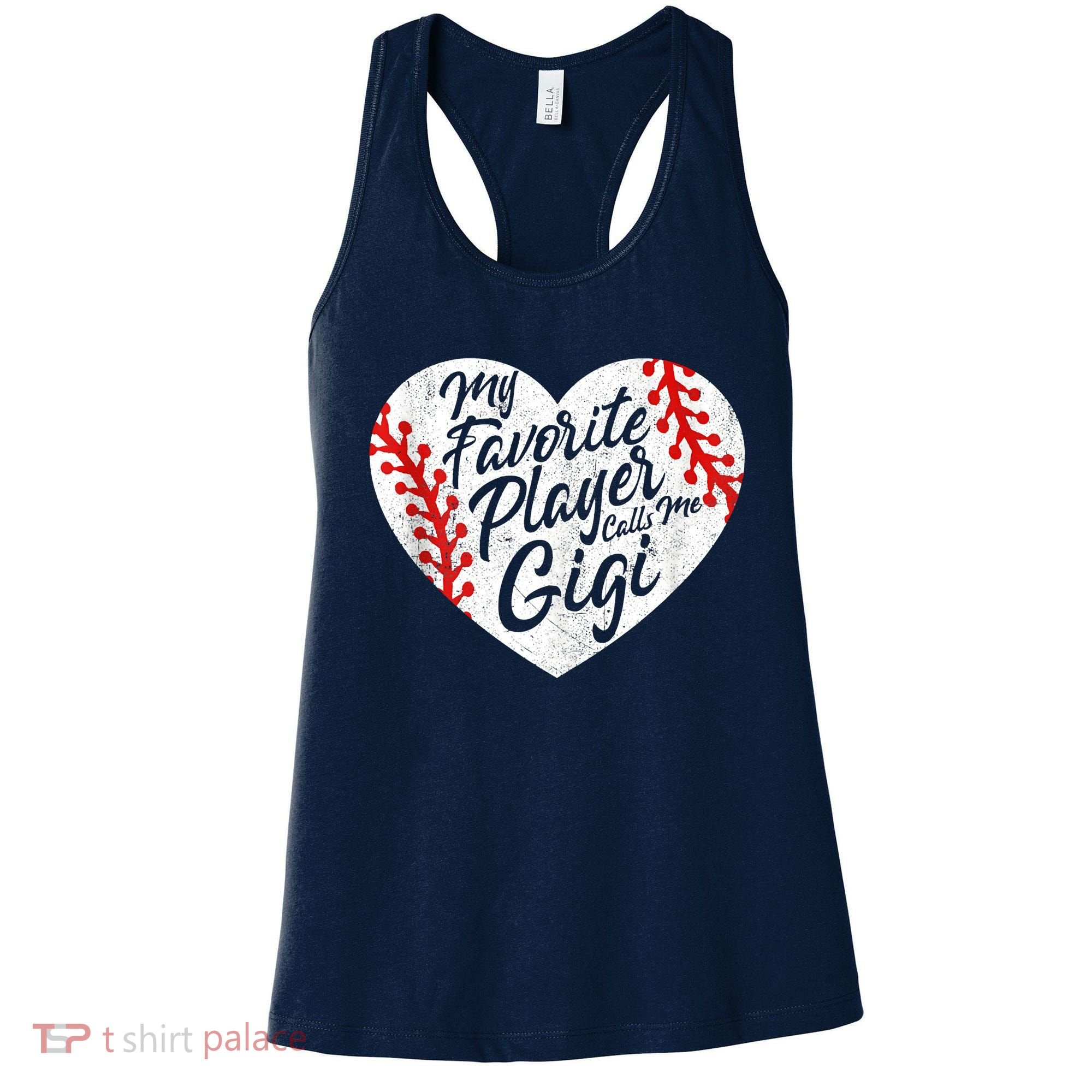 My Favorite Player Calls Me Gigi Baseball Heart Cute Grandma Women's Tank Top