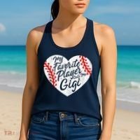 My Favorite Player Calls Me Gigi Baseball Heart Cute Grandma Women's Tank Top thumb 2