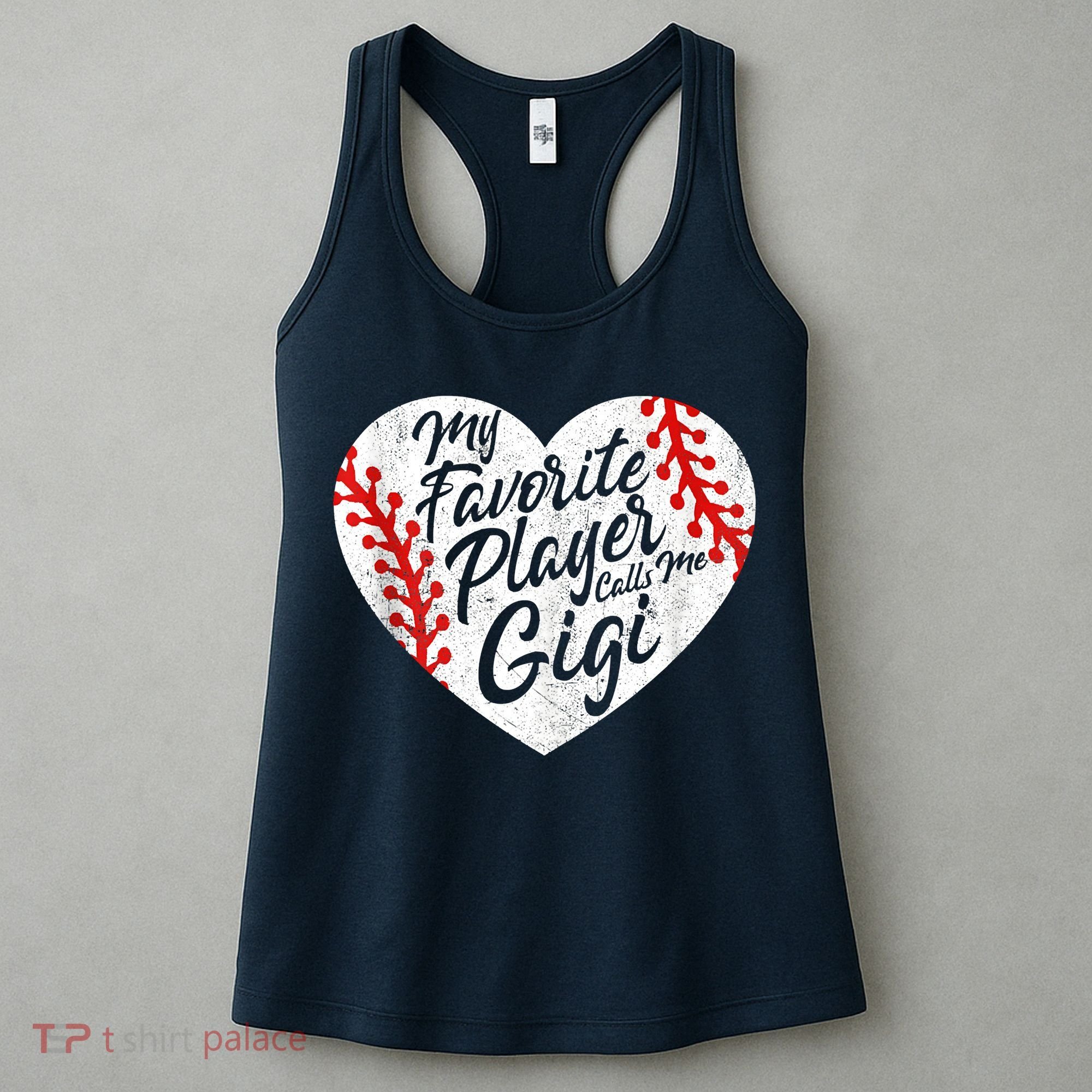My Favorite Player Calls Me Gigi Baseball Heart Cute Grandma Women's Tank Top