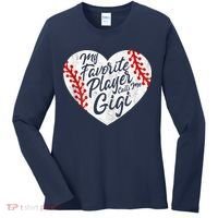 My Favorite Player Calls Me Gigi Baseball Heart Cute Grandma Women's Long Sleeve Shirt thumb 0