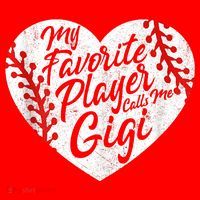 My Favorite Player Calls Me Gigi Baseball Heart Cute Grandma Santa Hat thumb 1