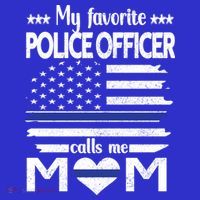 My Favorite Police Officer Calls Me Mom Blue Line Police Mom Funny Gift T-Shirt thumb 7